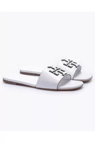 Stak Logo Side - Leather mules with logo band