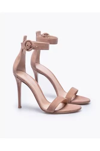 Portofino - Suede sandals with counter and belt strap 105