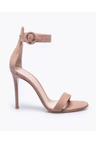 Portofino - Suede sandals with counter and belt strap 105