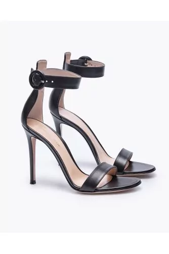 Portofino - Nappa leather sandals with front band and ankle strap 105