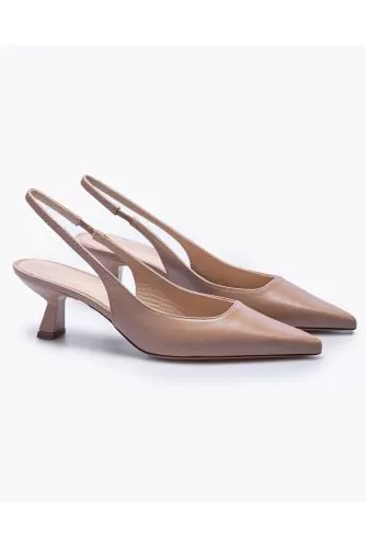 Nappa leather cut-shoes with back strap and elastic