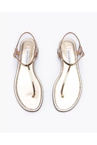 Sandale Aquazzura entredoigt or pour femme