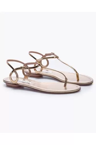 Sandale Aquazzura entredoigt or pour femme