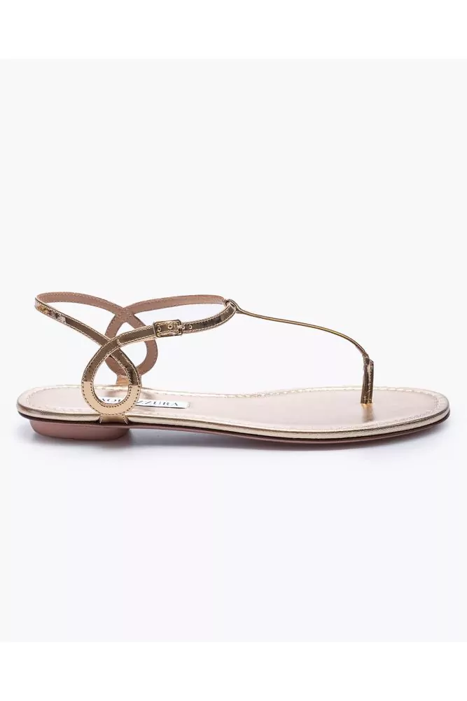 Sandale Aquazzura entredoigt or pour femme