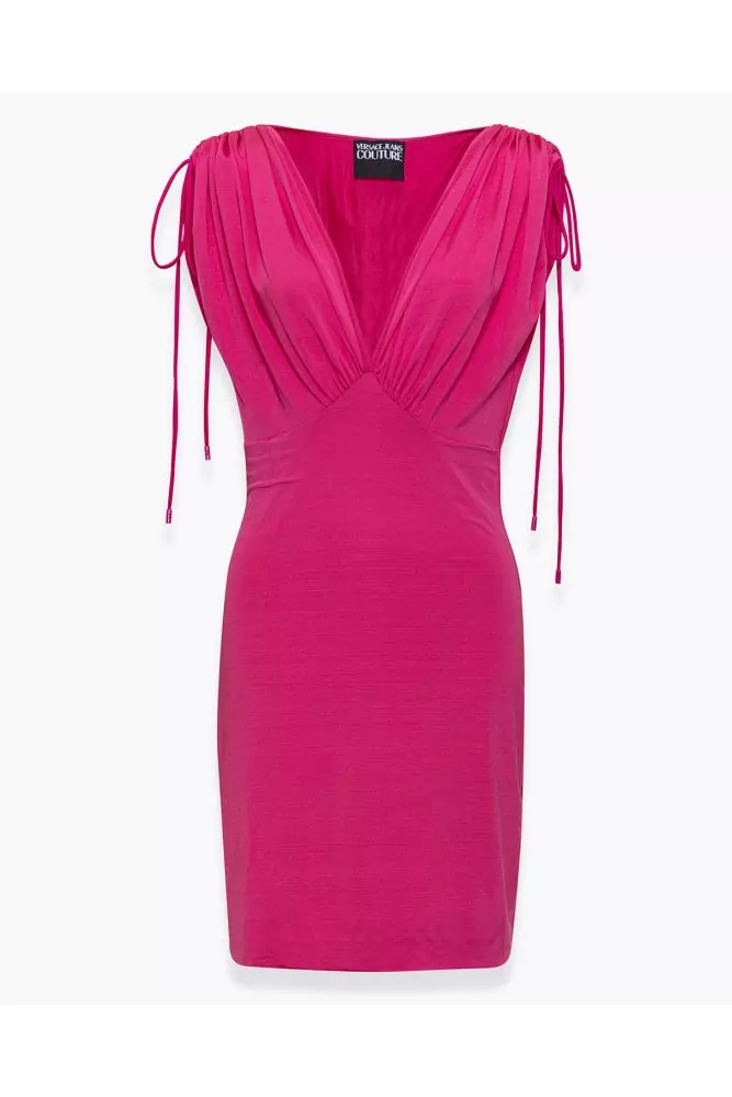 Tight stretch dress with V-neckline