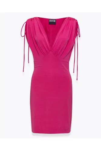 Tight stretch dress with V-neckline