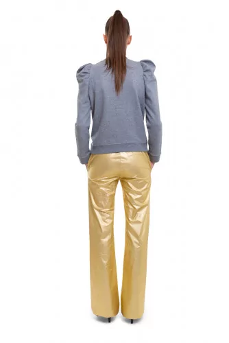 Pantalon Stella Jean or élastiqué à la taille