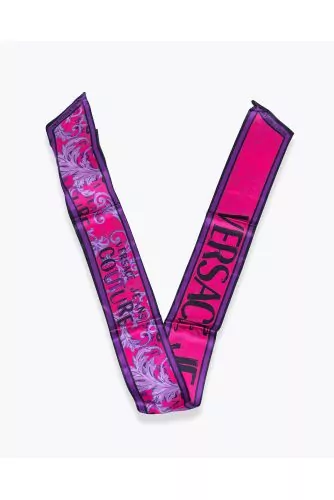 Foulard-ceinture Versace rose foncé imprimé logo couture