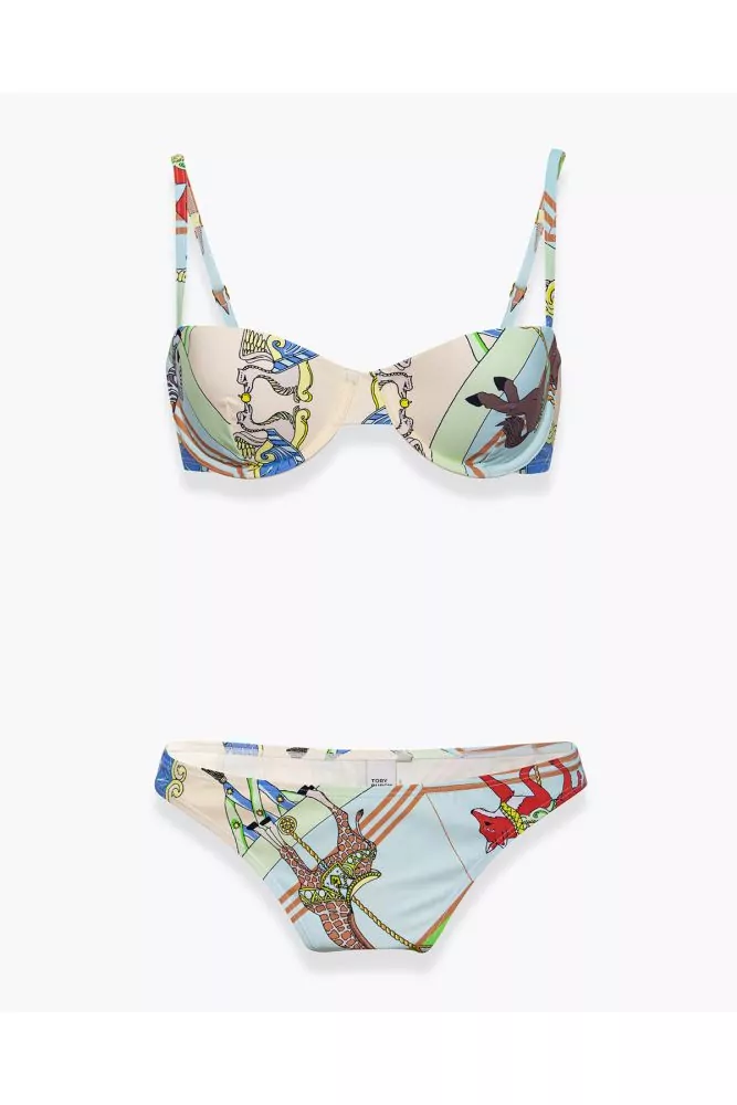 Bikini en lycra avec imprimé multicolore