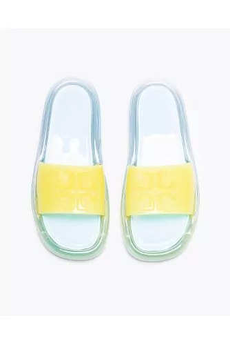 Bubble Jelly - Clear gum mules with logo tab