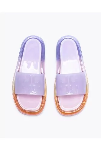 Bubble Jelly - Clear gum mules with logo tab