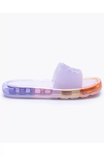 Bubble Jelly - Clear gum mules with logo tab
