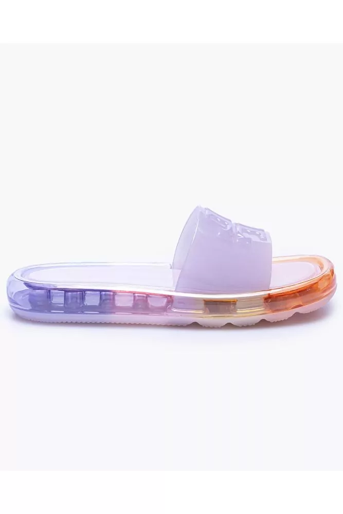 Bubble Jelly - Clear gum mules with logo tab