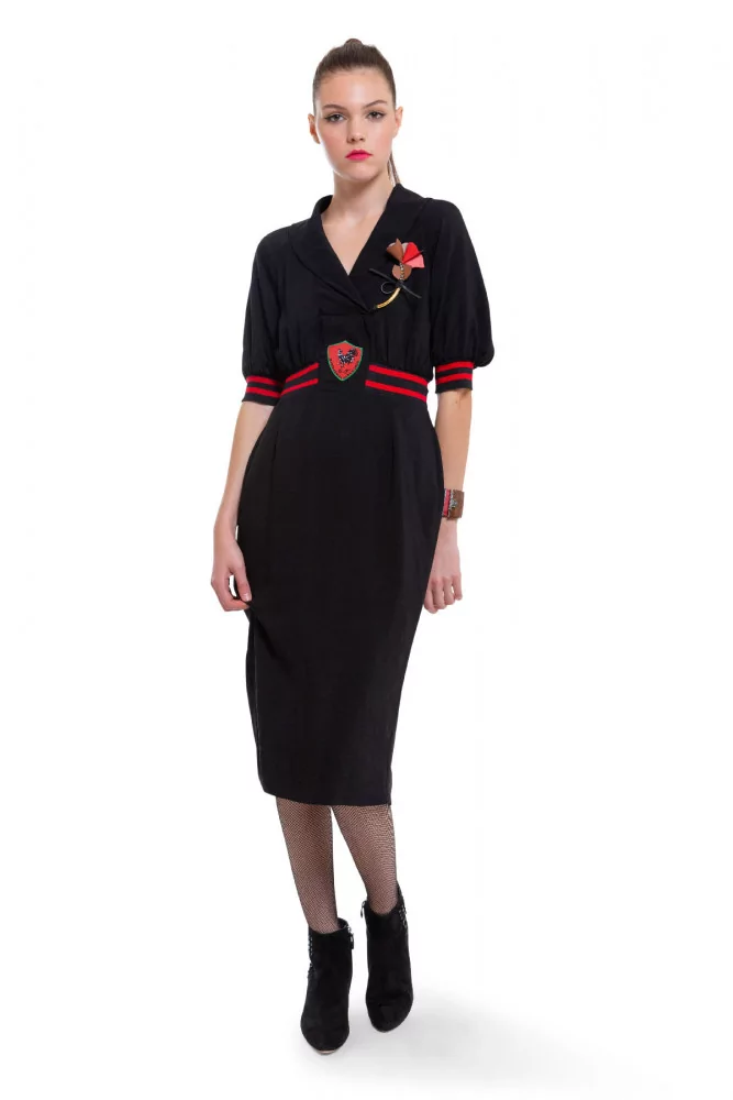 Robe Stella Jean noir et rouge