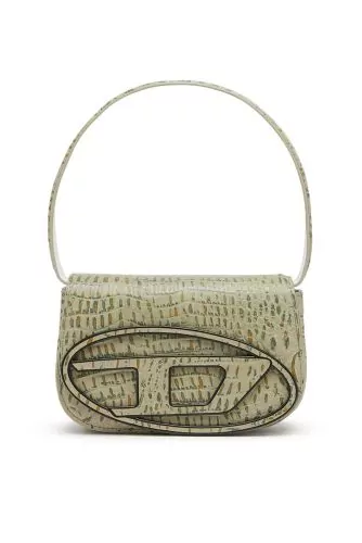 1DR - Sac en cuir imprimé croco brossé