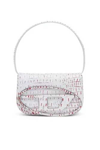 1DR - Sac en cuir avec imprimé croco brossé