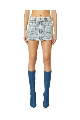 Cotton mini-skirt with embossed logo
