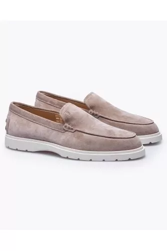 Pantofla - Pantofla - Split leather mocassins with stitched top