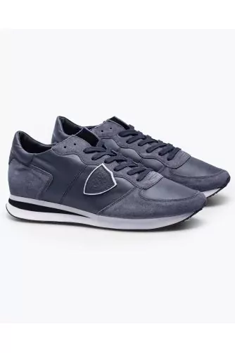 Tropez X - Split leather and leather sneakers withs cut-outs