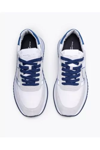 Tropez 2.1 - Split leather and textile sneakers with cut-outs and escutcheon