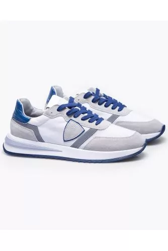 Tropez 2.1 - Split leather and textile sneakers with cut-outs and escutcheon