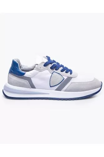 Tropez 2.1 - Split leather and textile sneakers with cut-outs and escutcheon
