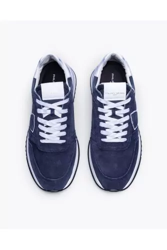 Tropez 2.1 - Split leather and textile sneakers with cut-outs et escutcheon