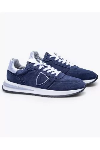 Tropez 2.1 - Split leather and textile sneakers with cut-outs et escutcheon