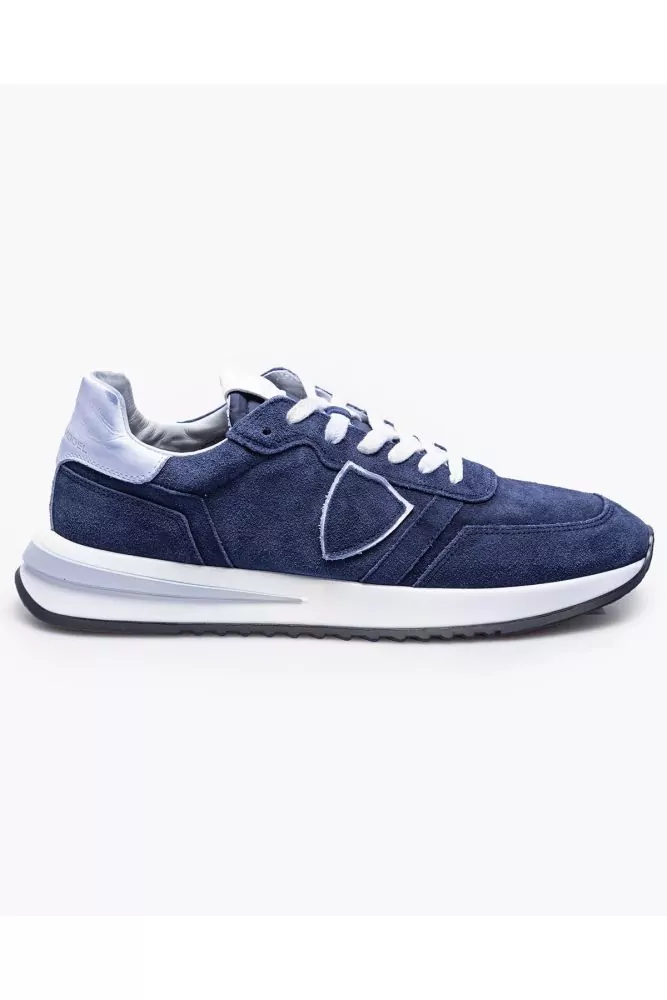 Tropez 2.1 - Split leather and textile sneakers with cut-outs et escutcheon