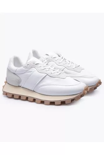 Running - Leather sneakers with cutouts and large studs