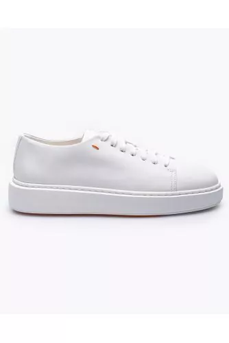 Sneaker Santoni blanc, semelle gomme