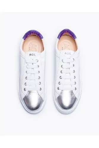 Nappa leather sneakers with contrasting toe and buttress