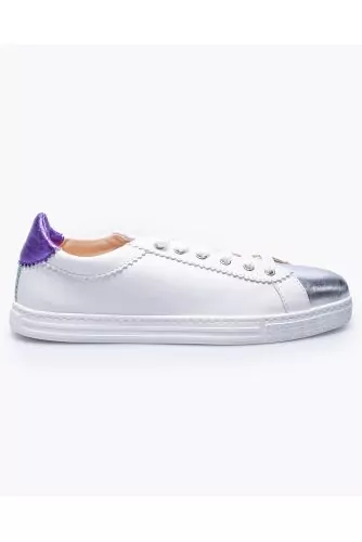 Nappa leather sneakers with contrasting toe and buttress