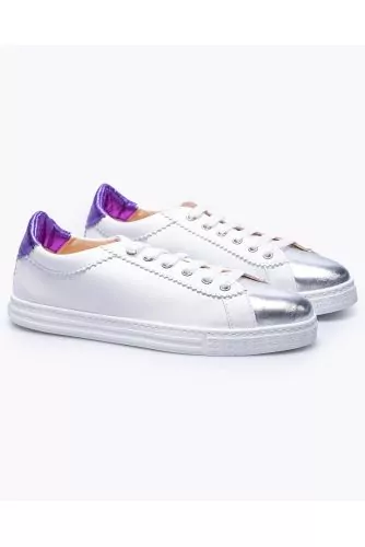 Nappa leather sneakers with contrasting toe and buttress