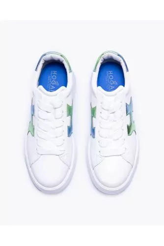 Tennis Hogan "Rebel H564" blanc-dégradé bleu vert pour femme