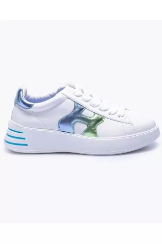 Tennis Hogan "Rebel H564" blanc-dégradé bleu vert pour femme