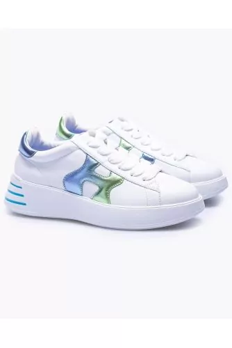 Tennis Hogan "Rebel H564" blanc-dégradé bleu vert pour femme