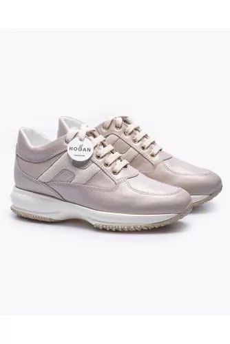 tennis Hogan "Interactive" nude-blanc pour femme