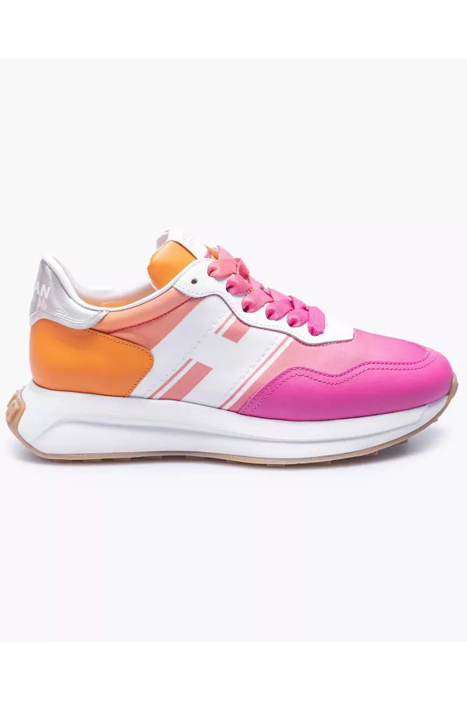 Tennis Hogan "H 641" fuschia-blanc-orange-or pour femme