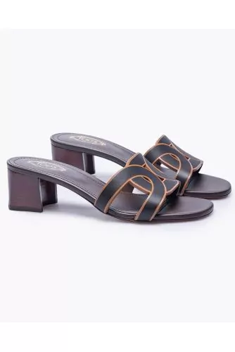 Mules Tod's noir-marron tal. 45 pour femme