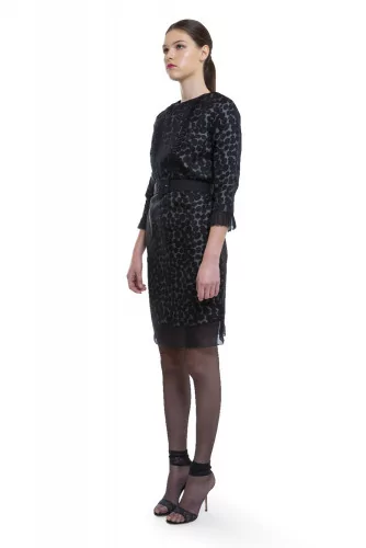 Robe Marc Jacobs motif pois noir et crème