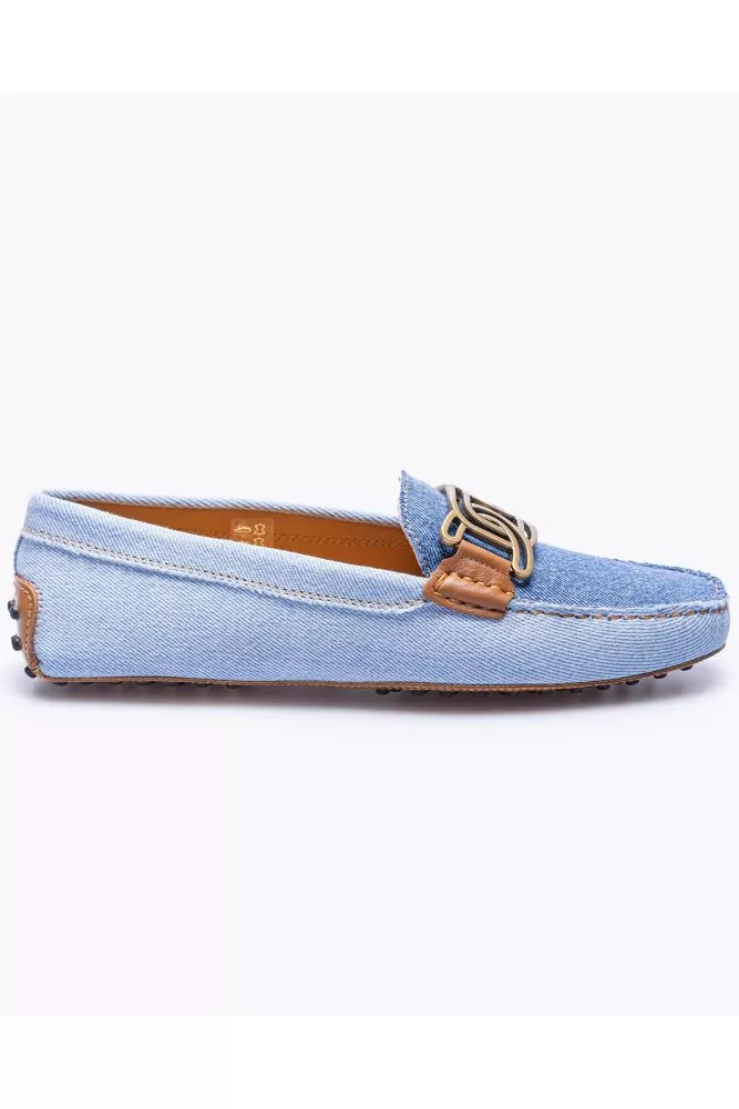 Mocassins Tod's "Gommini" jean avec boucle mailles ajourées pour femme