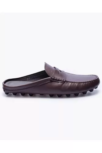 Macro-Gommino - Nappa leather mules with tab and stitched top