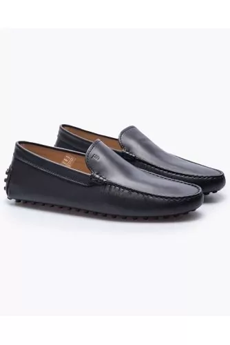 Gommino Pantofla - Smooth leather moccasins with stitched upper
