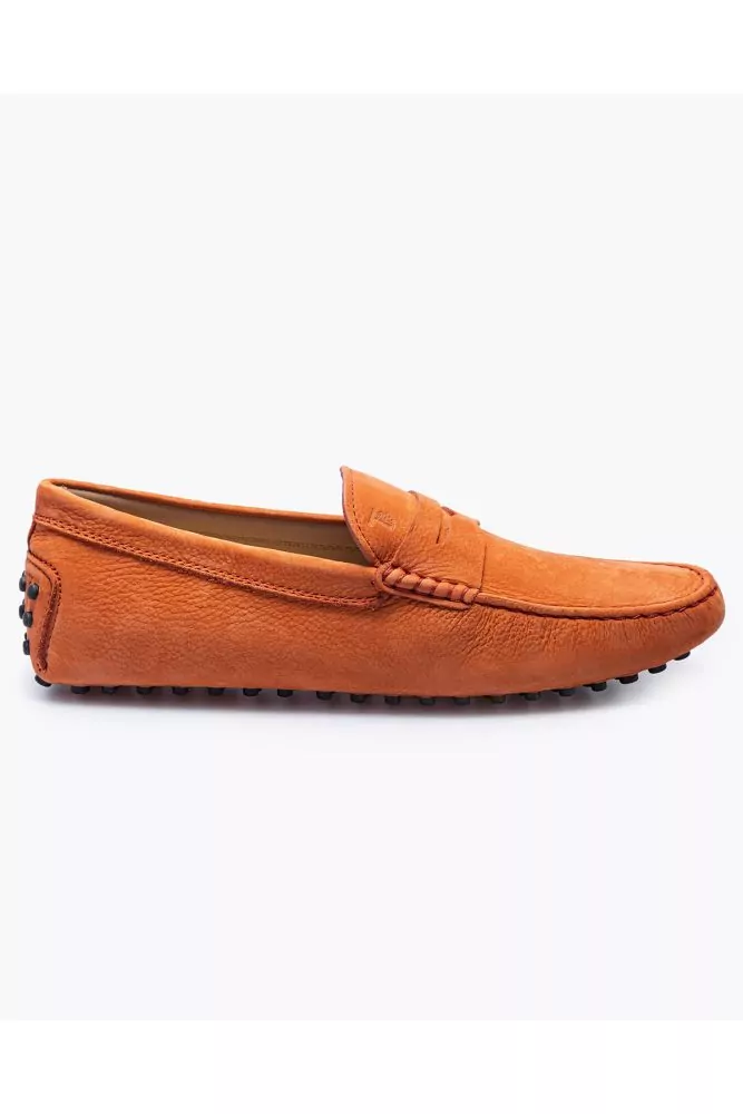 Gommino - Mocassins en nubuck avec patte et plateau surpiqué