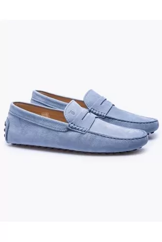 Gommino - Mocassins en nubuck avec patte et plateau surpiqué