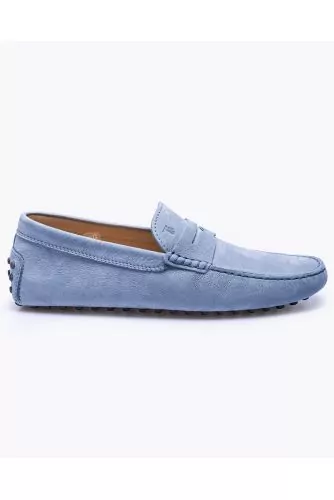 Gommino - Mocassins en nubuck avec patte et plateau surpiqué