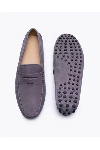 Gommino - Mocassins en nubuck avec patte et plateau surpiqué