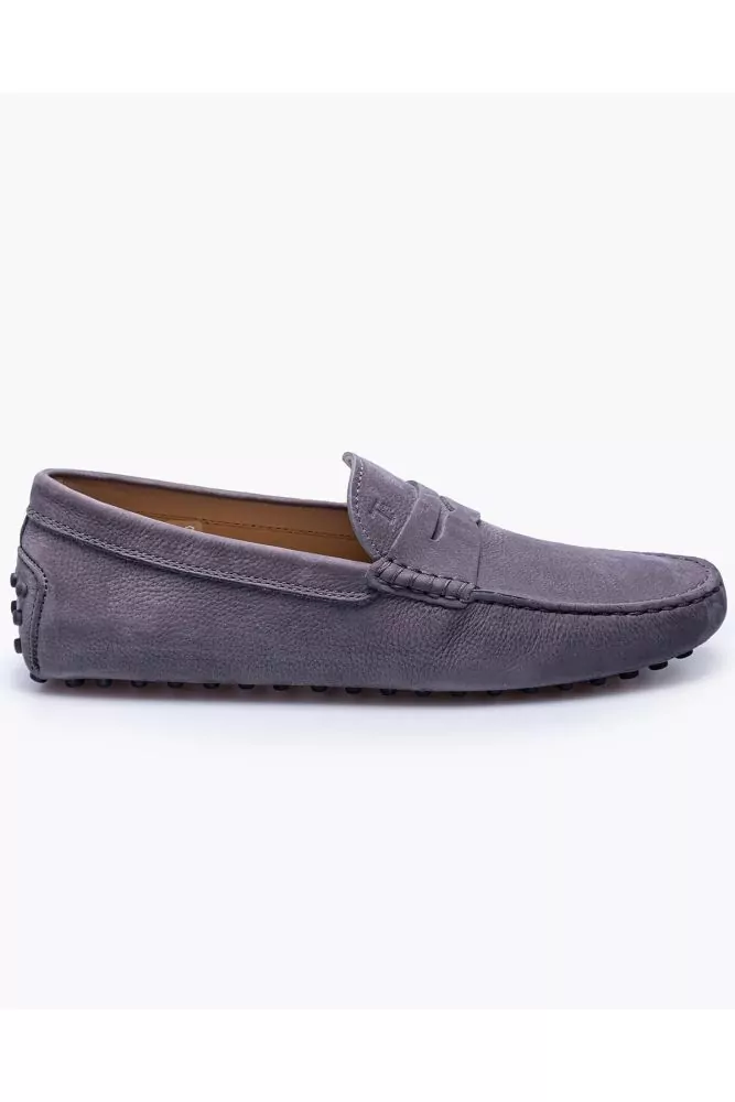 Gommino - Mocassins en nubuck avec patte et plateau surpiqué