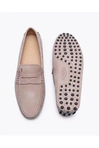 Gommino - Mocassins en nubuck avec patte et plateau surpiqué